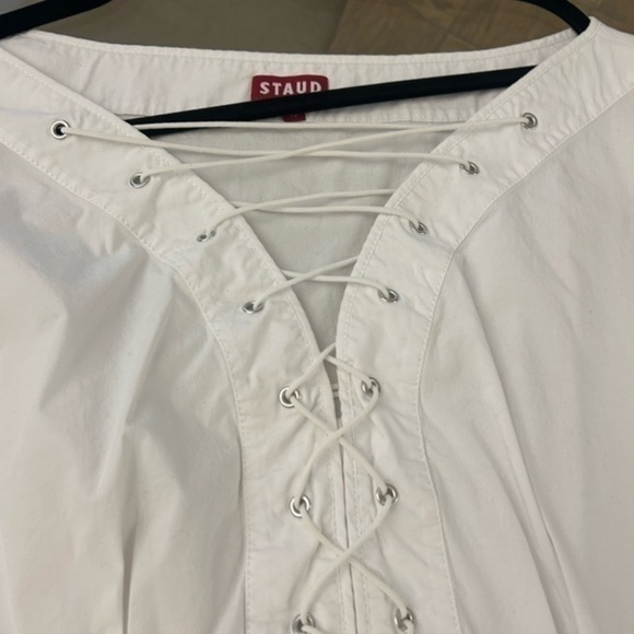 STAUD Monroe Lace-Up Top Size 10 - Picture 6 of 12